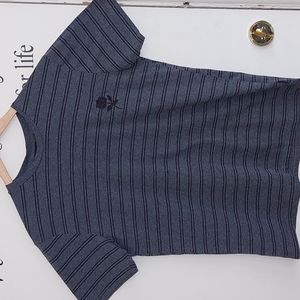 Boys Sunrise Kingdom. Short sleeve t-shirt striped with an embroidered rose.